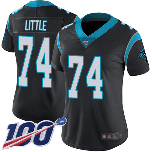Carolina Panthers Limited Black Women Greg Little Home Jersey NFL Football 74 100th Season Vapor Untouchable